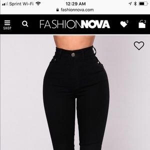 Fashion Nova High Waisted Black Jeans